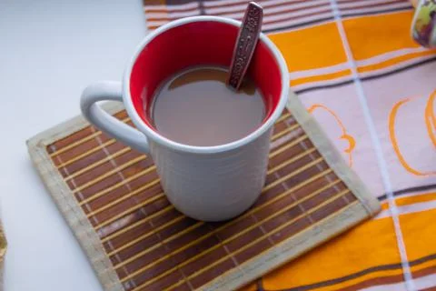 A cup of aromatic coffee on a stand Stock Photos