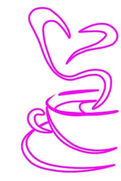 A cup of Aromatic Coffee on a White Background. Vector Illustration Stock Illustration