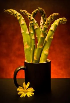 Cup with asparagus Фото