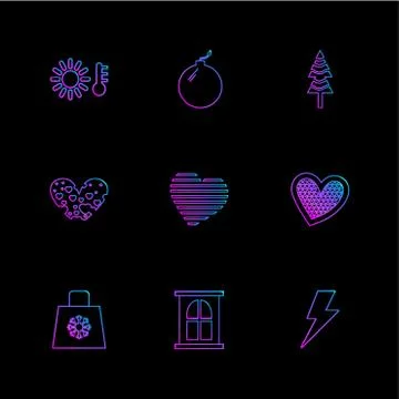 Cup , bag , flags , hearts , camera , favourite , flag , eps icons set vector Stock Illustration