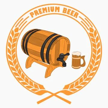 Cup of beer, barre Stock Illustration