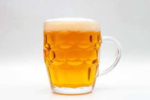Cup of beer on white background Stock Photos