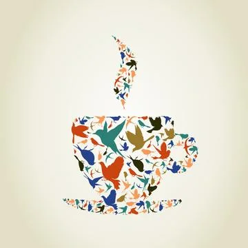 Cup a bird Stock Photos