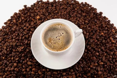 Cup of black coffee with foam Stock-Fotos