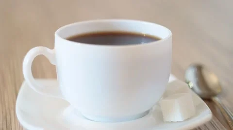 Cup Of Black Coffee Stock Footage 1087434