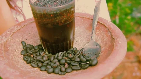 A cup of black coffee Stock-Footage 159821876