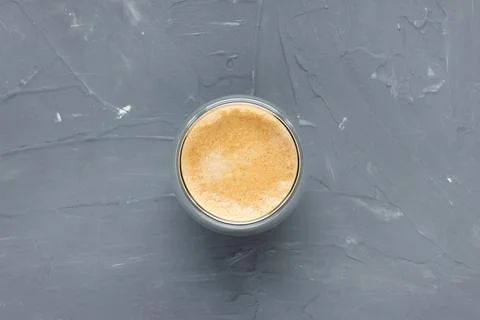 Cup of black coffee on gray background Stock Photos