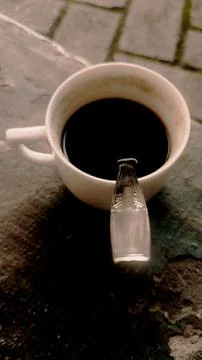 A cup of black coffee Stock Photos