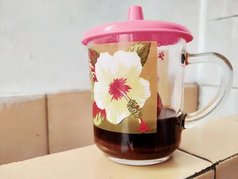 A cup of black coffee 库存照片