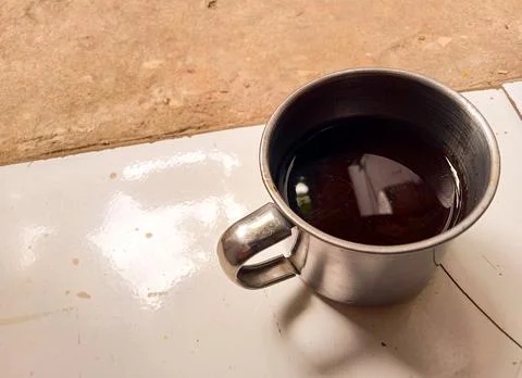 A cup of black coffee Stock Photos