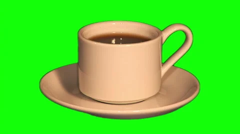 Cup of black coffee on saucer Stock Footage 46566917