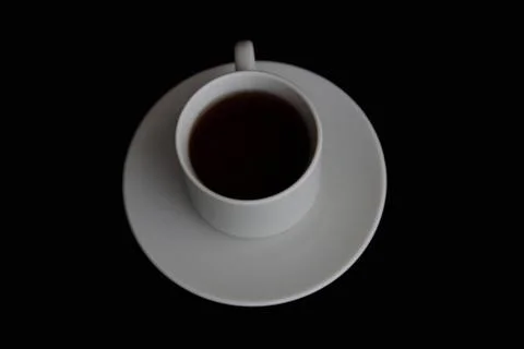 Cup of black tea on black background Stock Photos