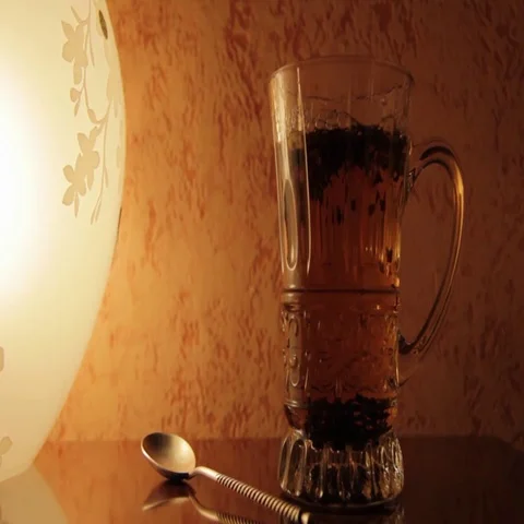 Cup of black tea 스톡 동영상 69387117