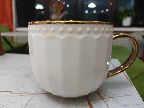 A cup of black tea in restaurant Stock Photos