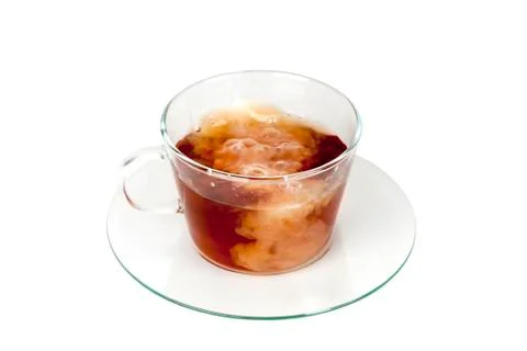 Cup of black tea on white background 스톡 사진