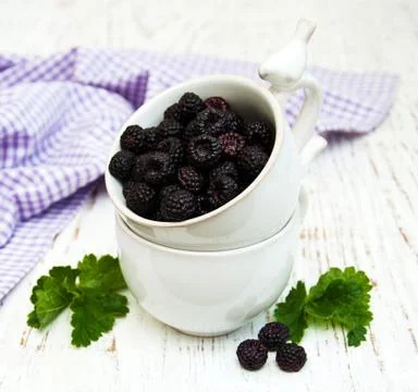 Cup with Blackberries Foto stock