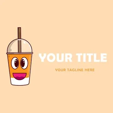Cup of Boba Logo Stock Illustration