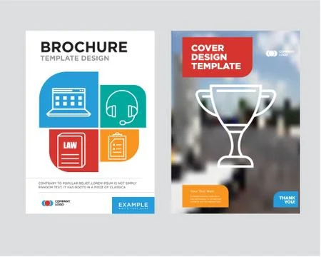 Cup brochure flyer design template Stock Illustration
