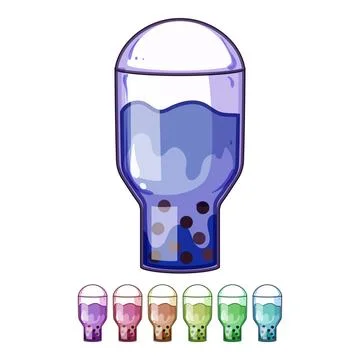 Cup bubble tea cartoon vector graphic Stock Illustration