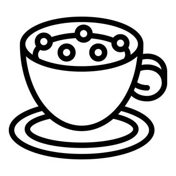 Cup of bubble tea icon outline vector. Asian fruity balls beverage Stock Illustration