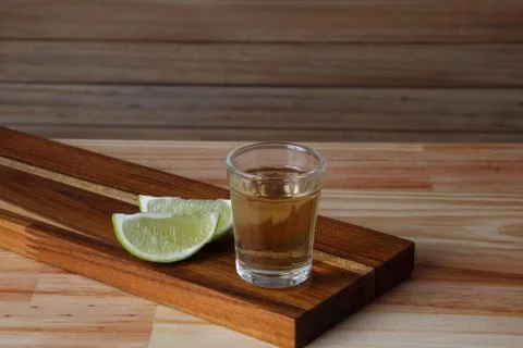 Cup of Cachaça or Pinga, a traditional Brazilian drink made from sugar cane. Stock Photos