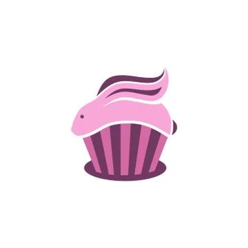 Cup cake and rabbit vector illustration Stock Illustration