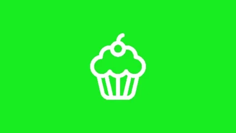 Cup cake animation on chroma key background Vidéo 332992926