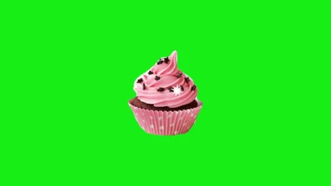 Cup cake animation on chroma key background 库存影片 332992937