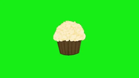 Cup cake animation on chroma key background 库存影片 332992954