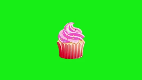Cup cake animation on chroma key background 库存影片 332992973