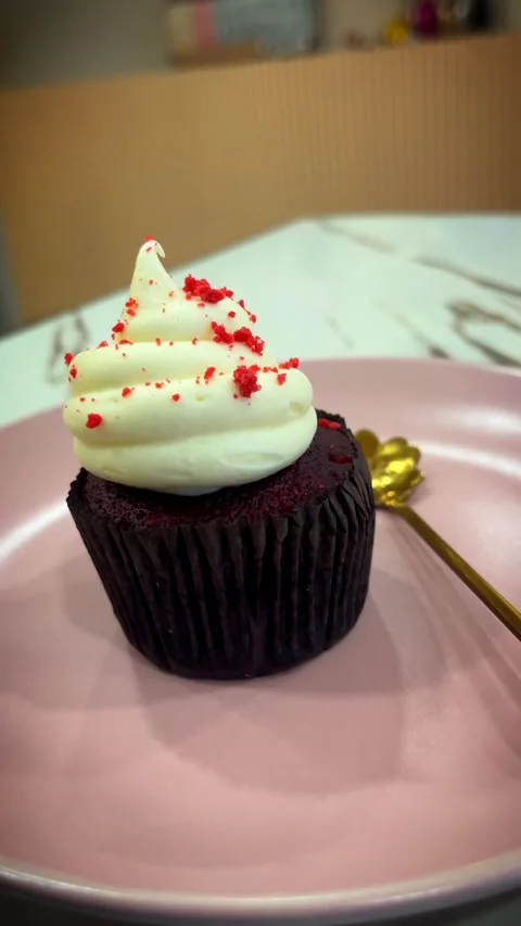 A cup cake for a birthday Stock Footage 276830492