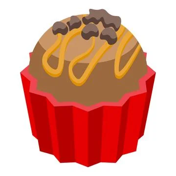 Cup cake bomb icon isometric vector. Chocolate dessert Stock Illustration