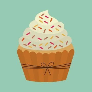 Cup cake design over blue  background vector illustration Ilustração Stock