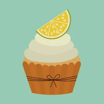 Cup cake design over blue  background vector illustration Ilustração Stock