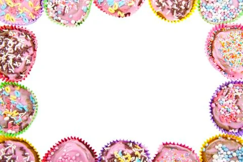 Cup cake frame Stock Photos