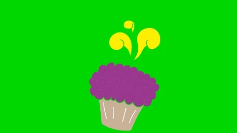 Cup cake hand drawn green screen. floating loop animation Stock Footage 128070447