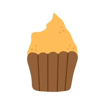 Cup cake icon. Flat style food vector Stock Illustration
