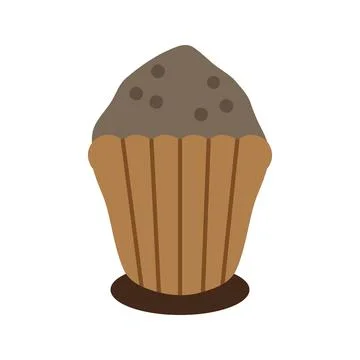 Cup cake icon. Flat style food vector Stock Illustration