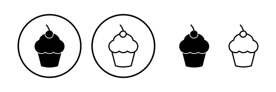 Cup cake icon vector. cake icon. bakery. muffin Stock Illustration