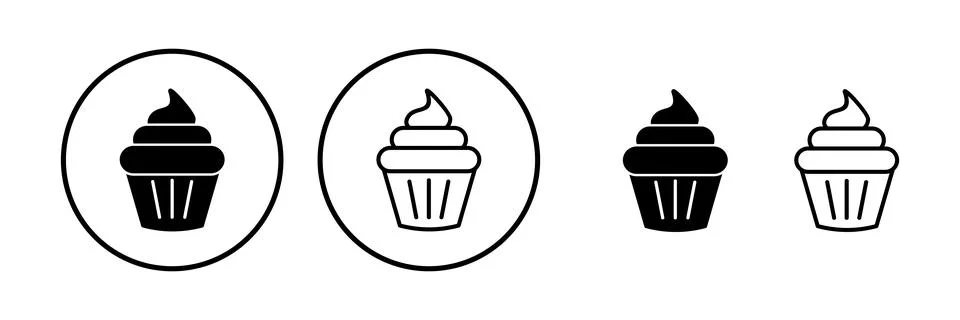 Cup cake icon vector. cake icon. bakery. muffin Stock Illustration
