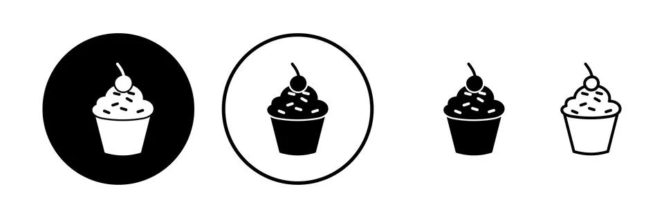 Cup cake icon vector. cake icon. bakery. muffin Stock Illustration