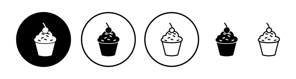 Cup cake icon vector. cake icon. bakery. muffin Stock Illustration