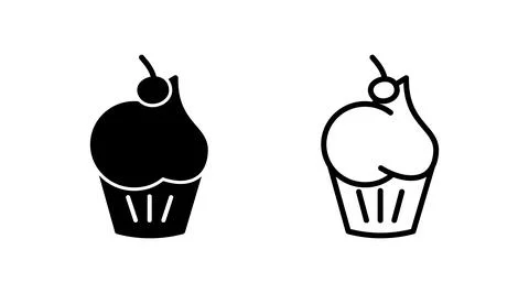 Cup cake icon vector. cake icon. bakery. muffin Stock Illustration