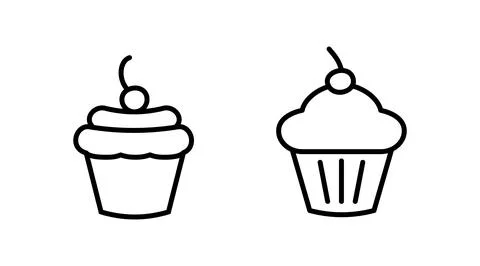 Cup cake icon vector. cake icon. bakery. muffin Stock Illustration