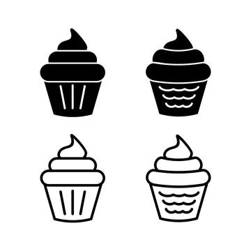 Cup cake icon vector. cake icon. bakery. muffin Stock Illustration