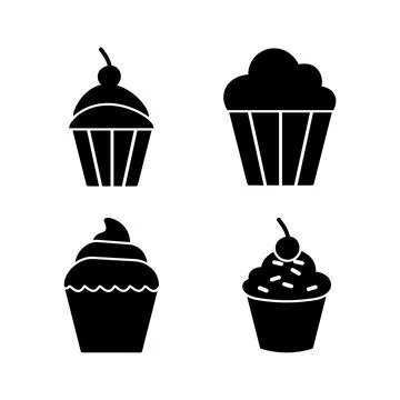 Cup cake icon vector. cake icon. bakery. muffin Stock Illustration