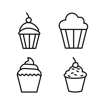 Cup cake icon vector. cake icon. bakery. muffin Stock Illustration