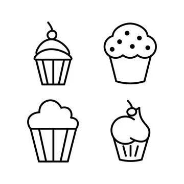 Cup cake icon vector. cake icon. bakery. muffin Stock Illustration