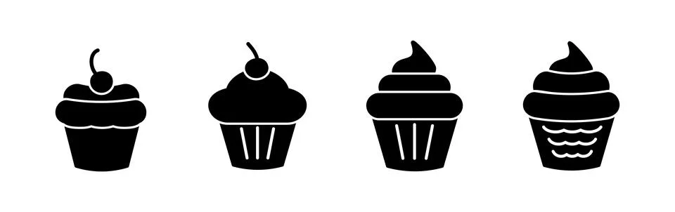 Cup cake icon vector. cake icon. bakery. muffin Stock Illustration