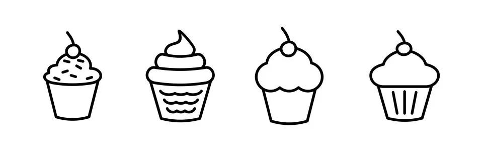 Cup cake icon vector. cake icon. bakery. muffin Stock Illustration